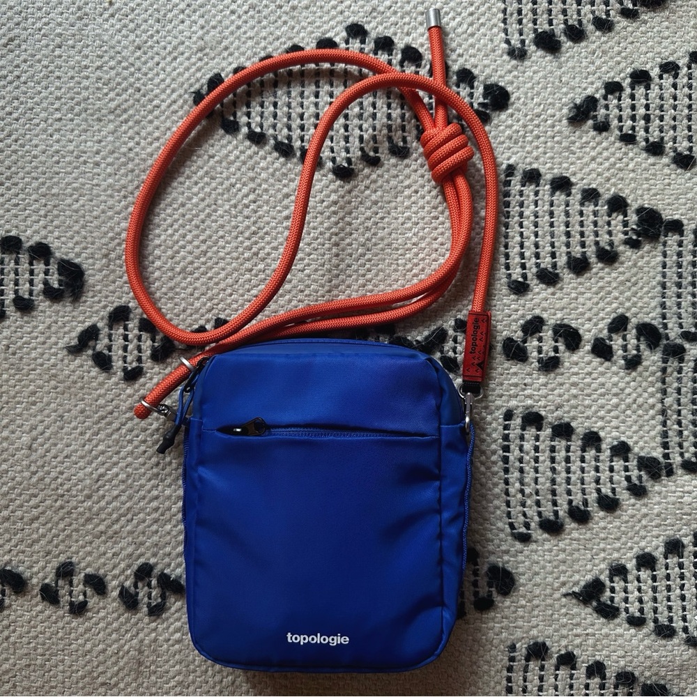 Topologie Medium Tinbox Crossbody Bag in Future Blue, rope in Charred Desert